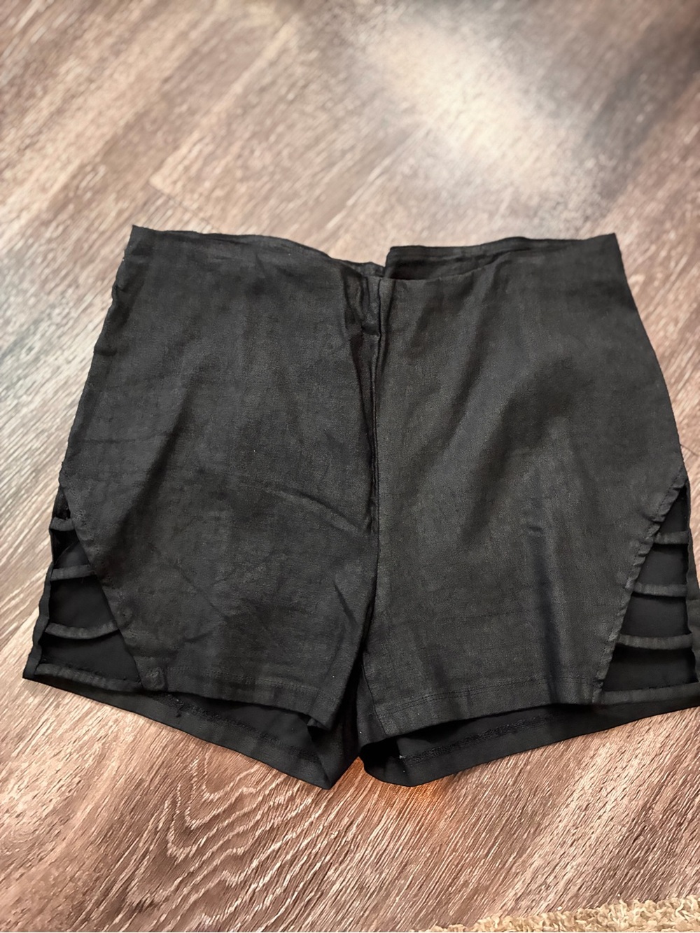 Charlotte Russe Black High-Waist Layered Side Hem Shorts